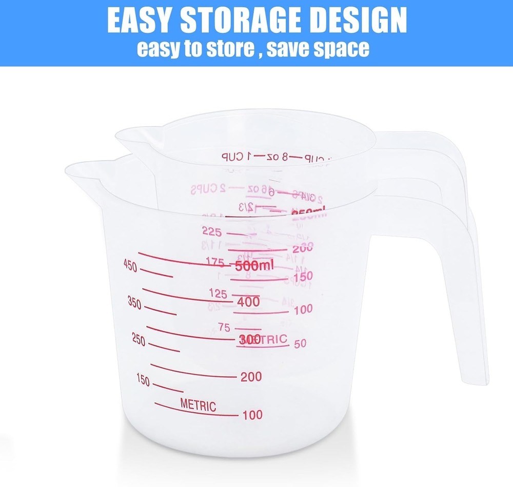 2 Piece Glass Measuring Cup Set - 1-Cup & 2-Cup, Oven Safe, Kitchen Essential