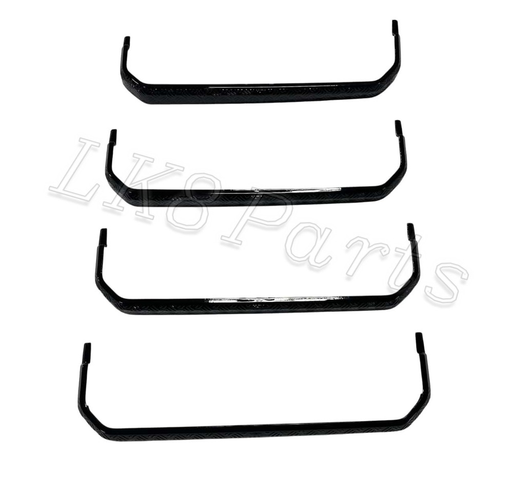 4x Gloss Black Chequer Plate Side Step Covers for Defender L663 110 130