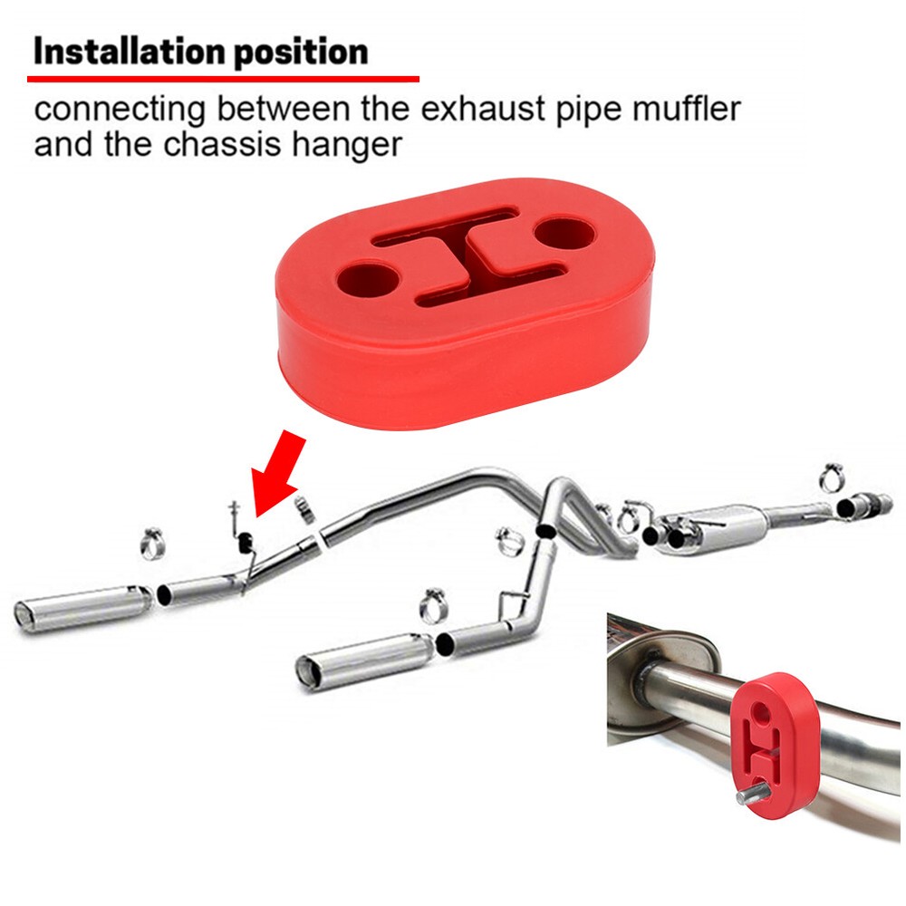 x2 Polyurethane Exhaust Tail Pipe Mount Holder Brackets Hanger Insulator Rubber