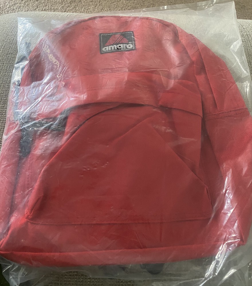 Amaro Red Backpack Two Pocket.