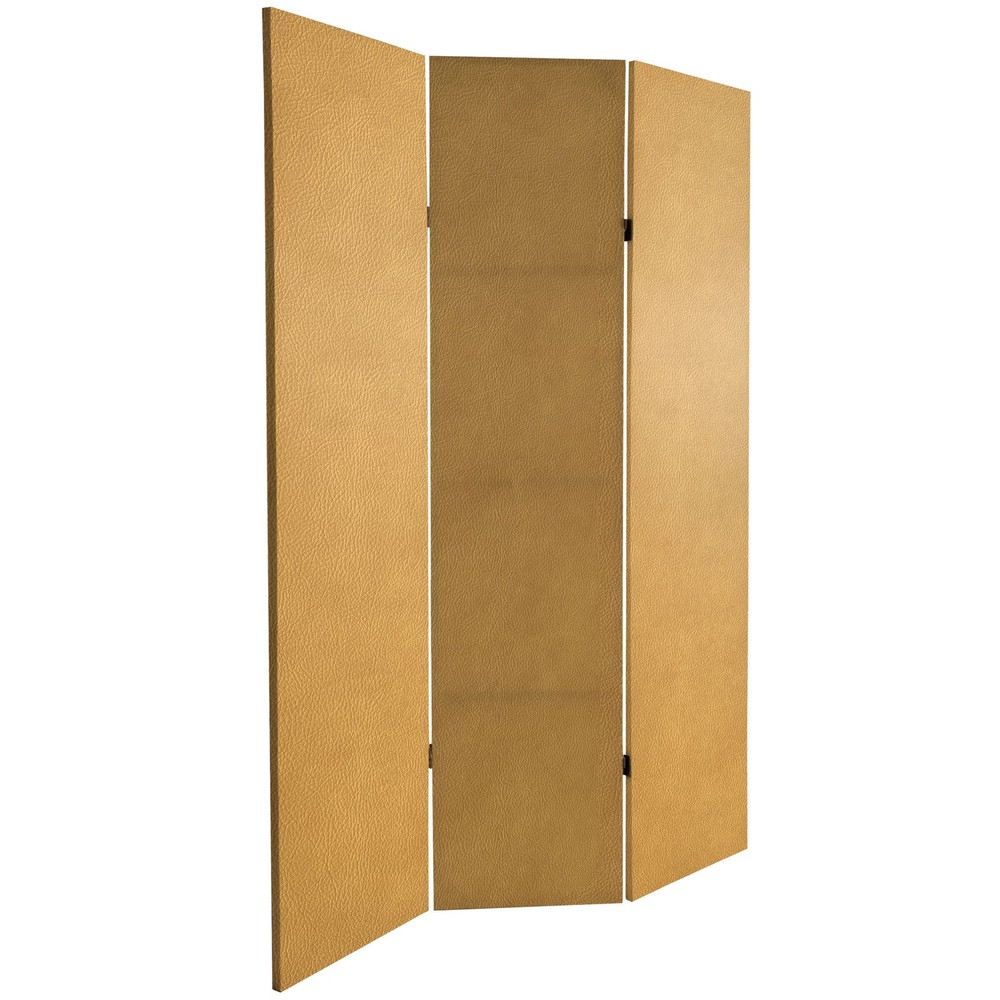 6 ft. Tall Double Sided Leather Pattern Print Canvas Room Divider