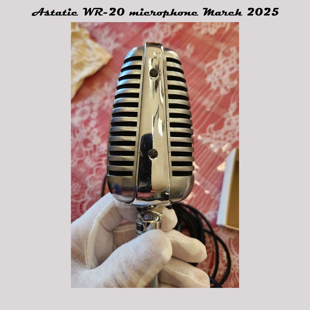 Astatic WR-20 Dual Crystal Microphone. Untested. Original Box with Extras