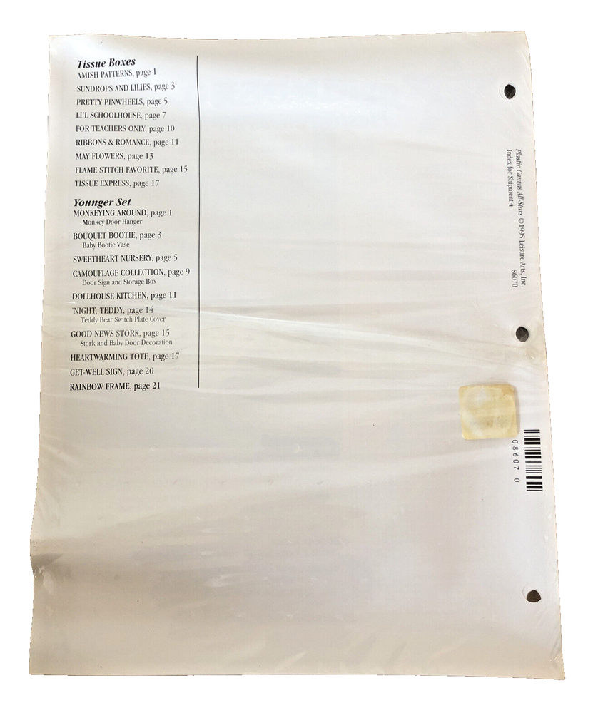 Vtg Cheery Cardinal Long Stitch Pattern Picture Plastic Canvas Instructions