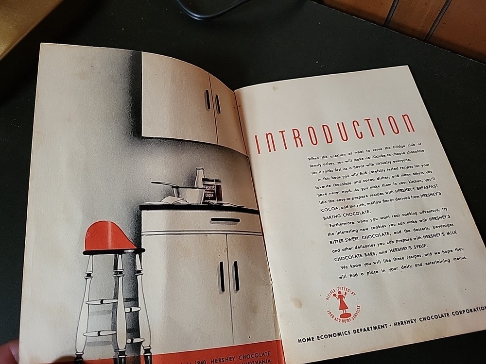 Vintage 1940 Hershey Chocolate Recipe Booklet