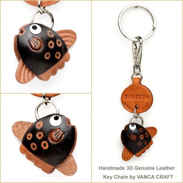 Sunfish Japanese Leather Keychains Fish