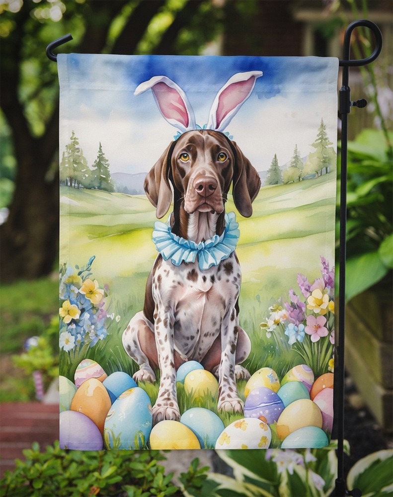 Caroline's Treasures German Shorthaired Pointer Easter Egg Hunt Garden Flag