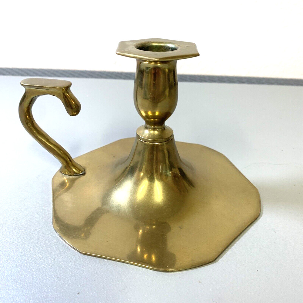 Solid Brass Candleholder with Handle made in Thailand Nice Handle design