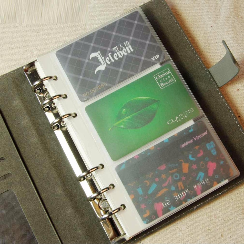 A6 Size 3 Slots Plastic Envelope Card Storage Insert Refill Organiser #B9