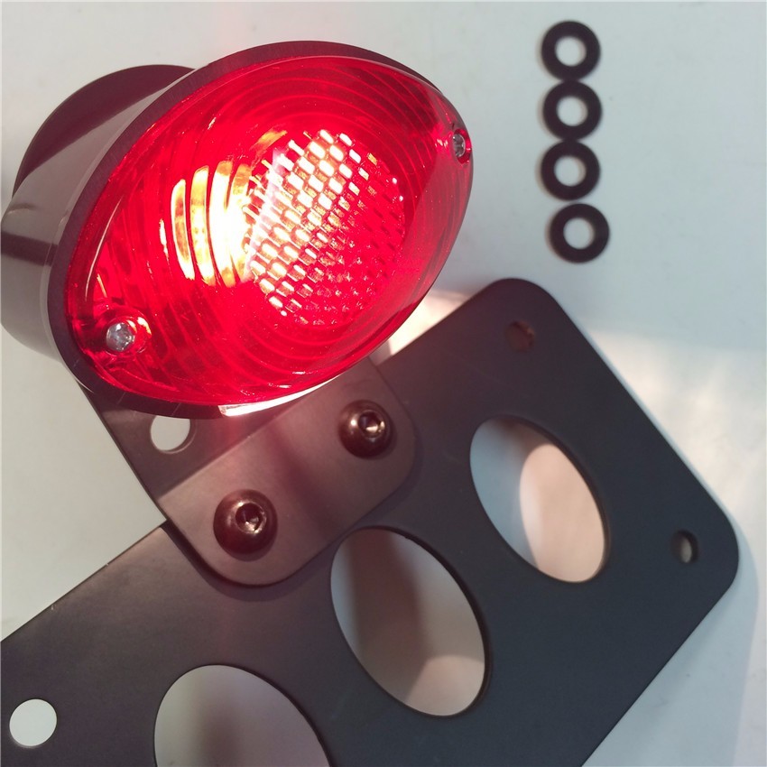 Black Horizontal Vertical Side Mount License Plate Bracket Taillight For Harley