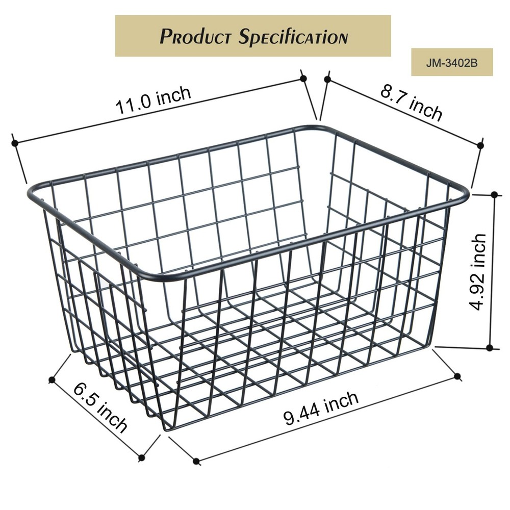 Wire Kitchen Storage Basket 2 Packs,Perfect Pantry Organization Basket,Laundr...