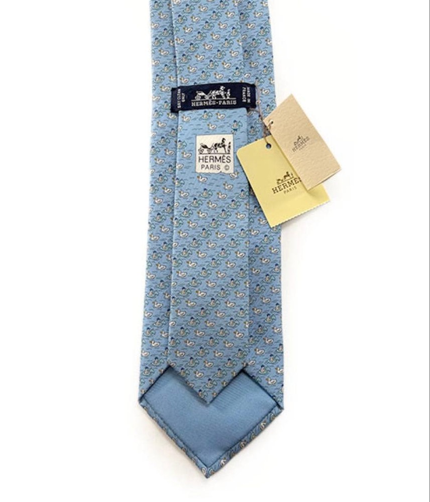 HERMES tie silk twill tie