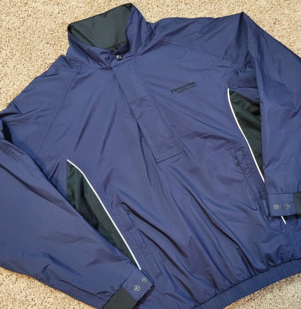 DRYJOYS by Footjoy 1/4 zip lined pullover jacket navy size M golf reflective