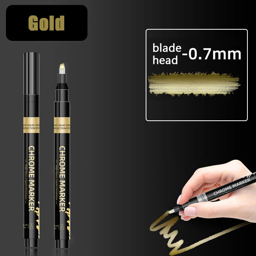 Chrome Mirror Effect Pen Reflective Chrome Gold 1mm 2mm