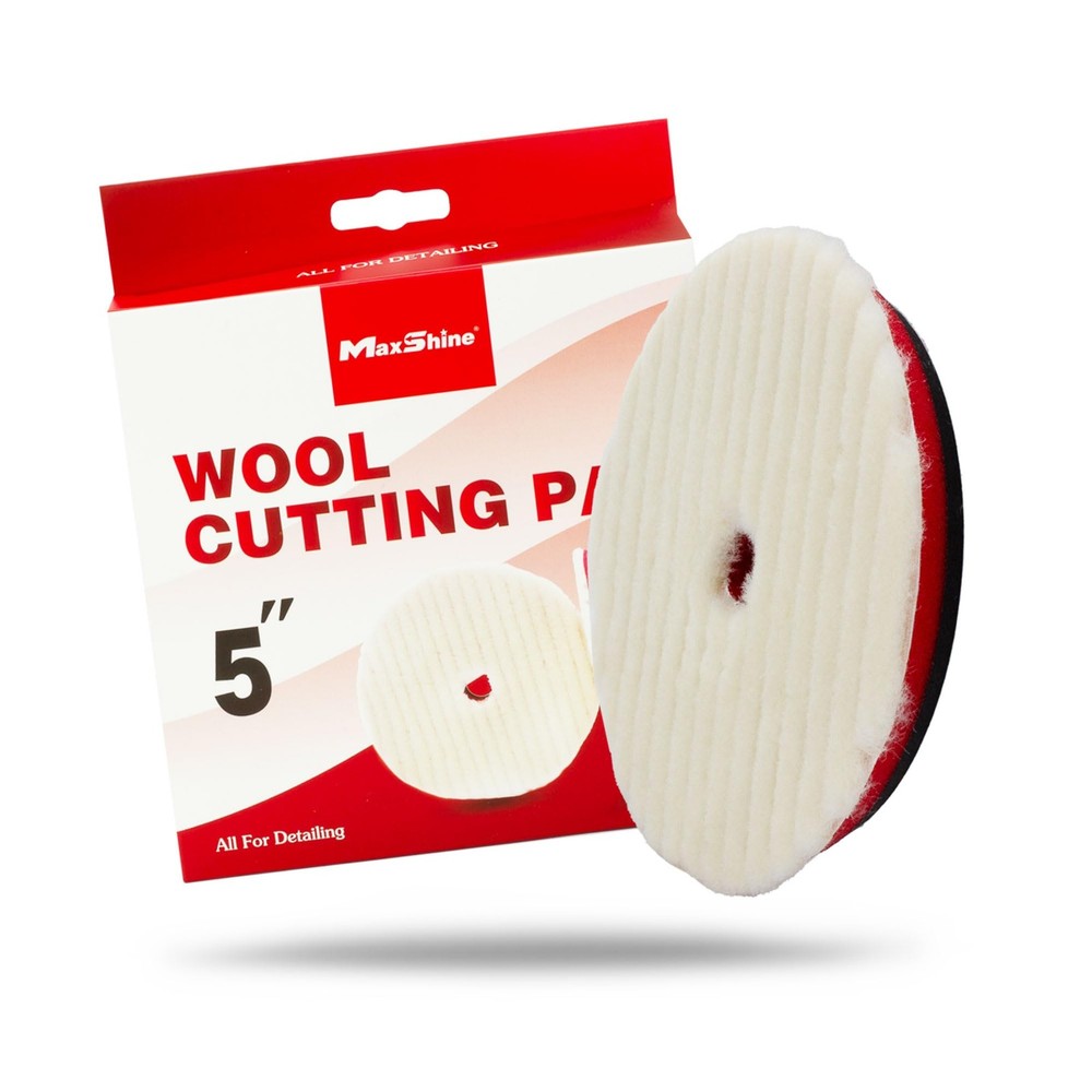 5” Wool Buffing Pad for Cutting | Natural Wool | DA Polisher Compatible
