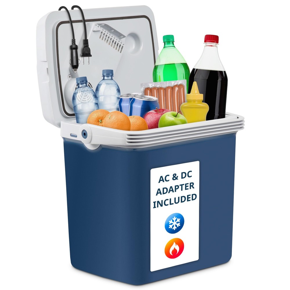 Ivation Electric Cooler & Warmer with Handle |27 Quart (25 L) Portable Blue