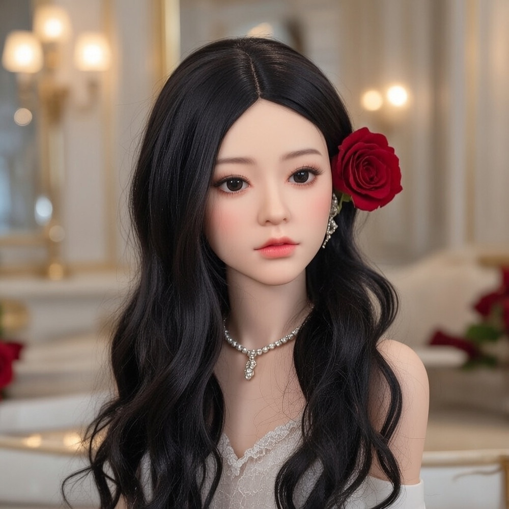 M16 threaded TPE head model, makeup and hairstyle practice, complimentary wig