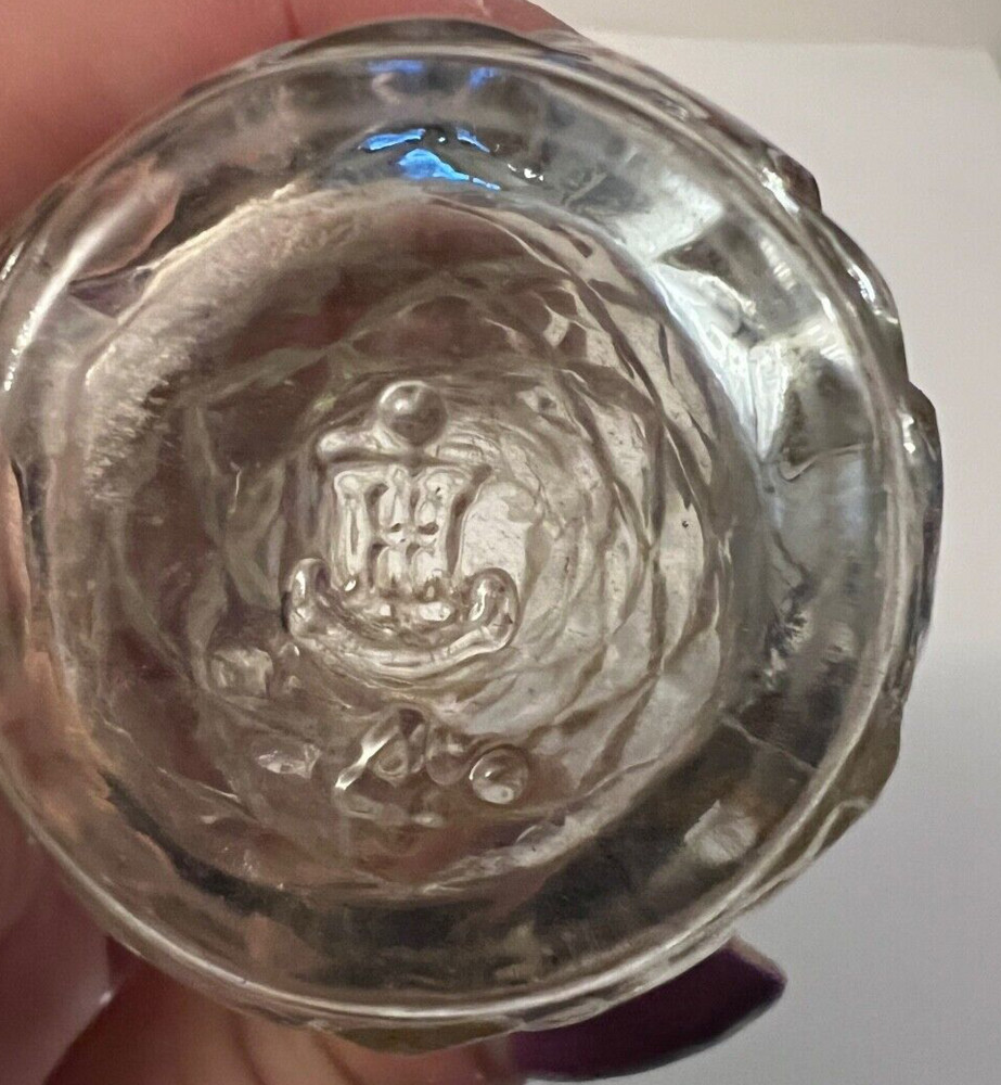 Antique Pinecone Shaped Clear Glass Bottle 3 1/2" Tall