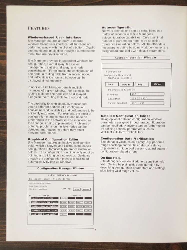 Wellfleet Communications - Site Manger Sales Brochure (1992)