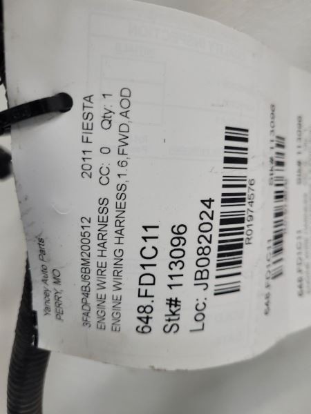 2011 2012 2013 FORD FIESTA Engine Wire Harness