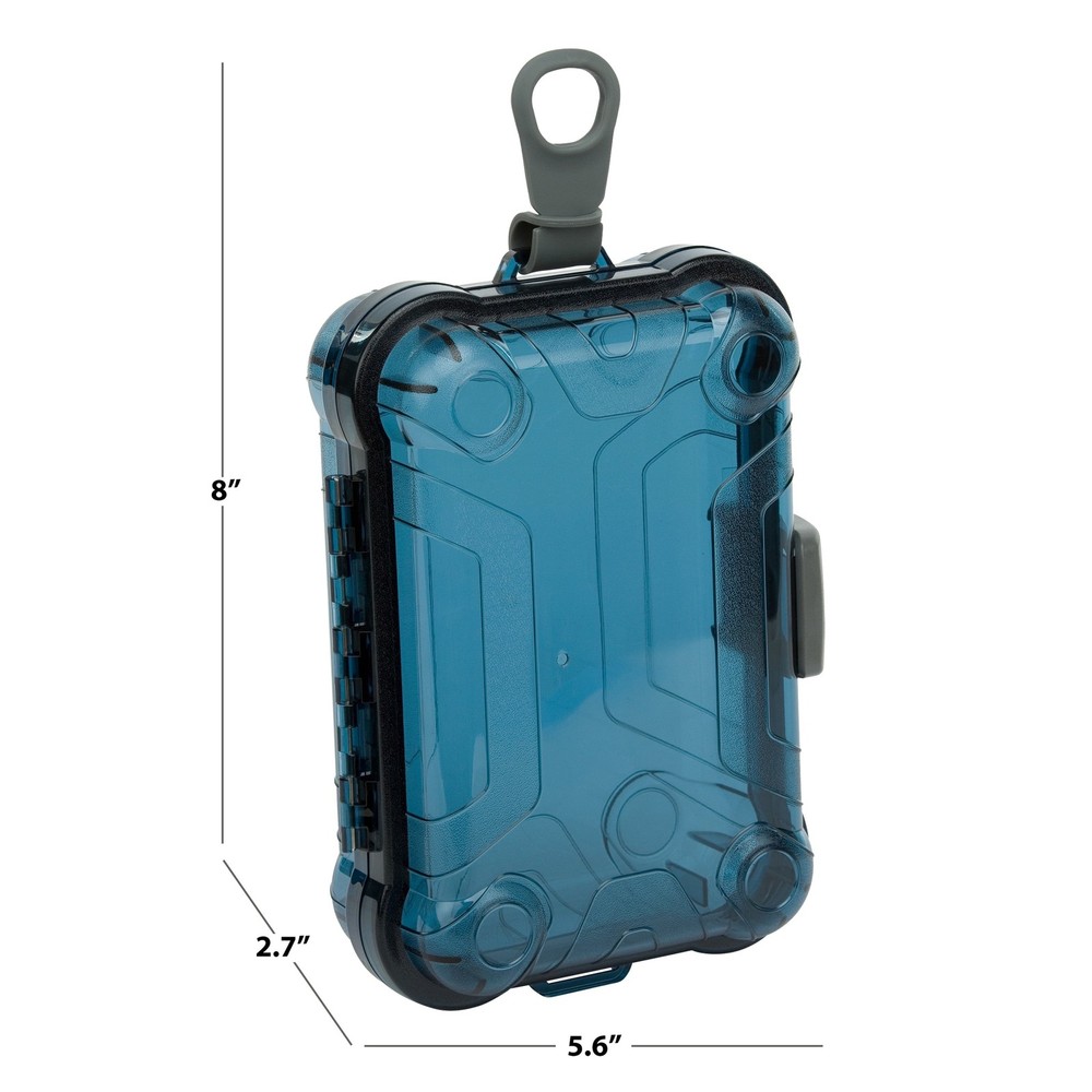 Small Watertight Dry Box Blue Polycarbonate Solid Print