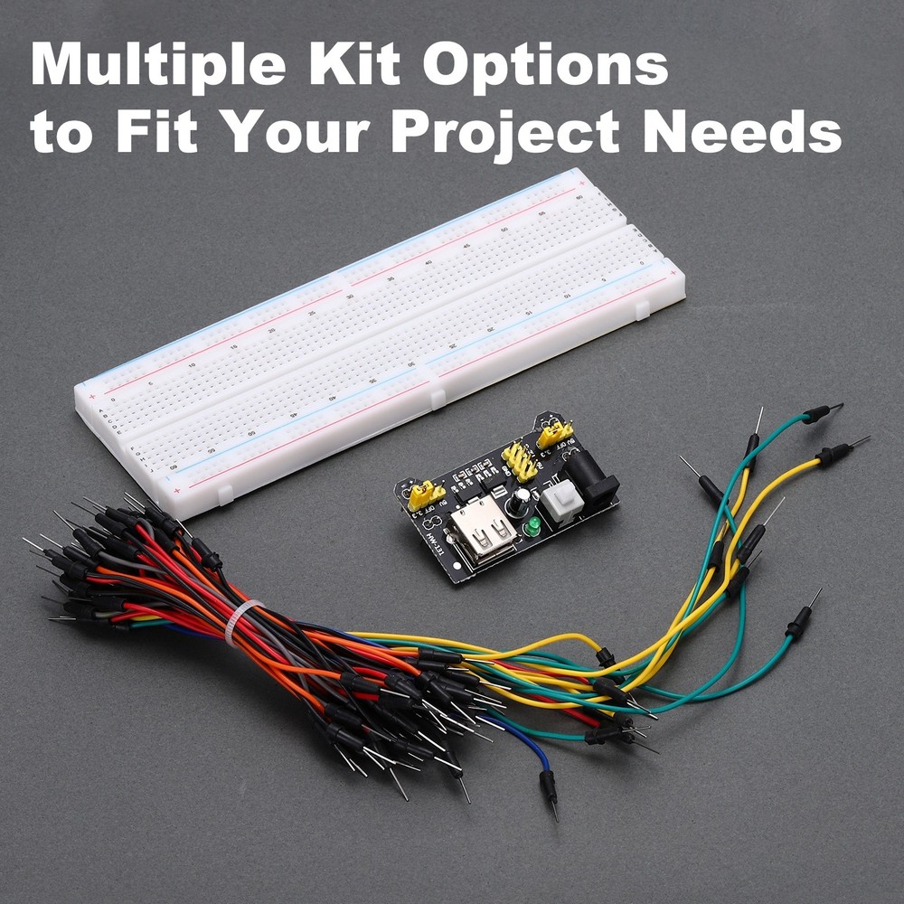 Breadboard Kit 830 Tie-Points with Power Supply Module Jumper Wires