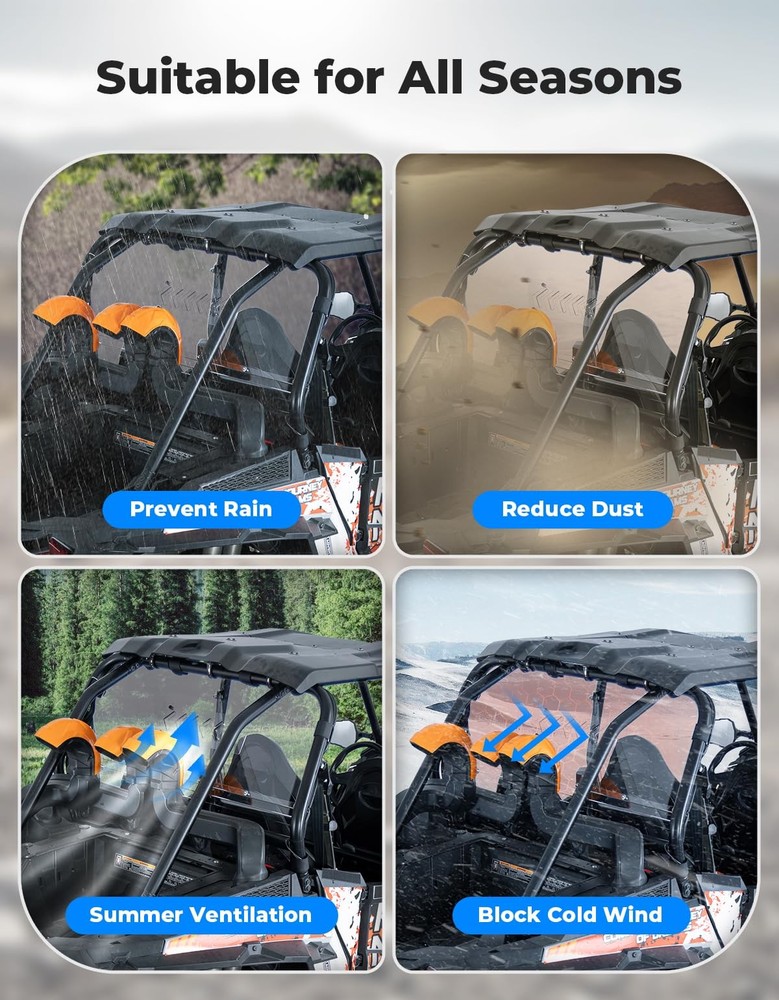 MISSING HARDWARE - KEMIMOTO 2014-23 XP 1000 Clear Windshield with Vented Window