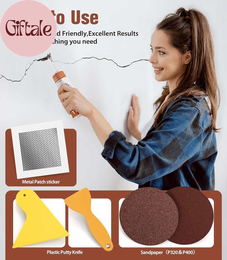 Drywall Repair Kit,Wall Patch Repair Kit,2 Pack Wall Patching Agent,Simple Filli