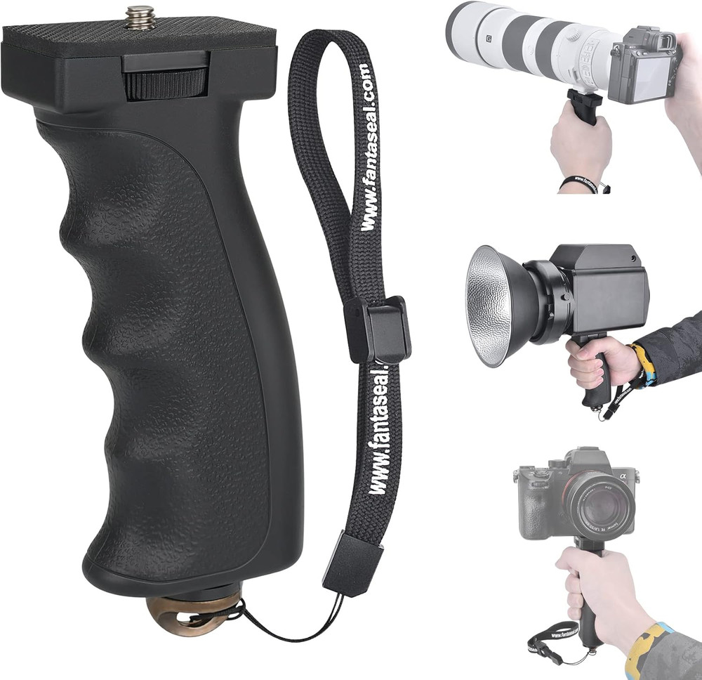 Universal Ergonomic DSLR Mirrorless Camera Camcorder Monocular Hand Grip Stabili