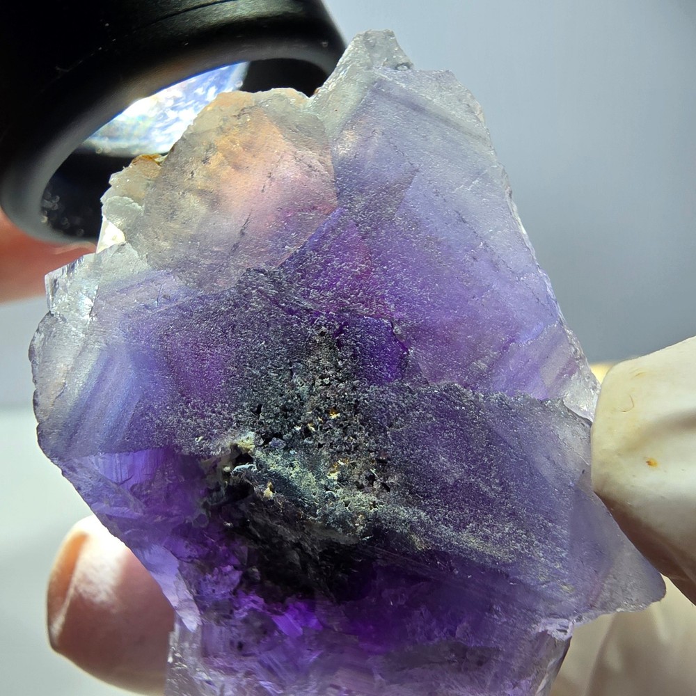 Phantom Fluorite Cube Specimen, purple white Okorusu, Namibia 45*37*26mm