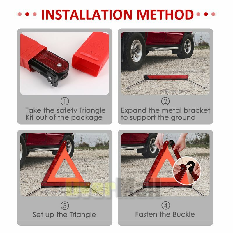 3 Pack Warning Car Triangle Reflective Road Emergency Breakdown Safety Hazard