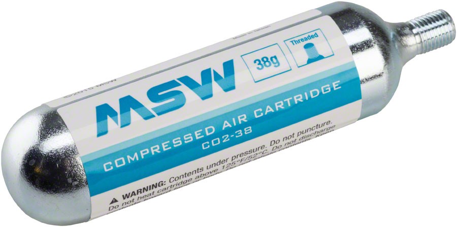 MSW 38g Threaded CO2 Cartridges Bundle Universal Bicycle Inflator Compatible,