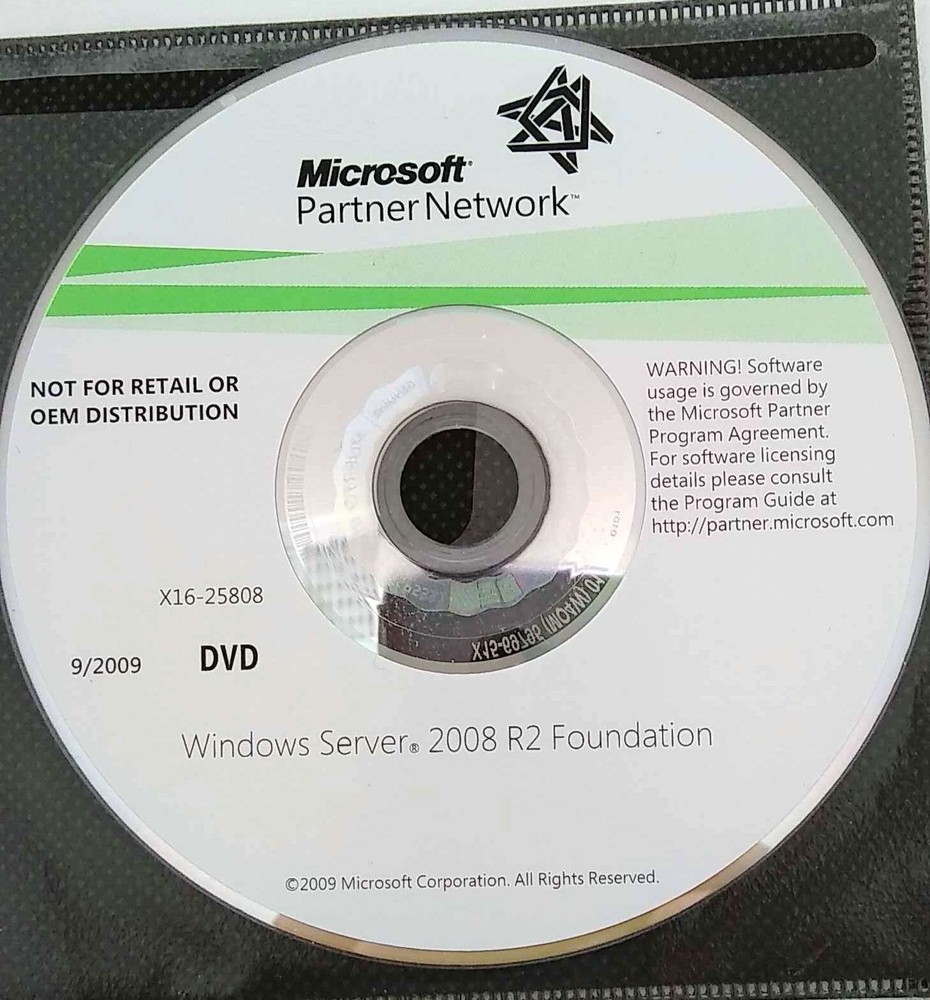 Windows Server 2008 R2 Foundation Full Version Install DVD w/ Product Key