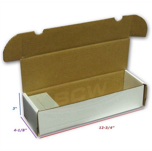 (3 Pack) 660 Count Size White Cardboard Trading Card Storage Boxes - Tab Closure