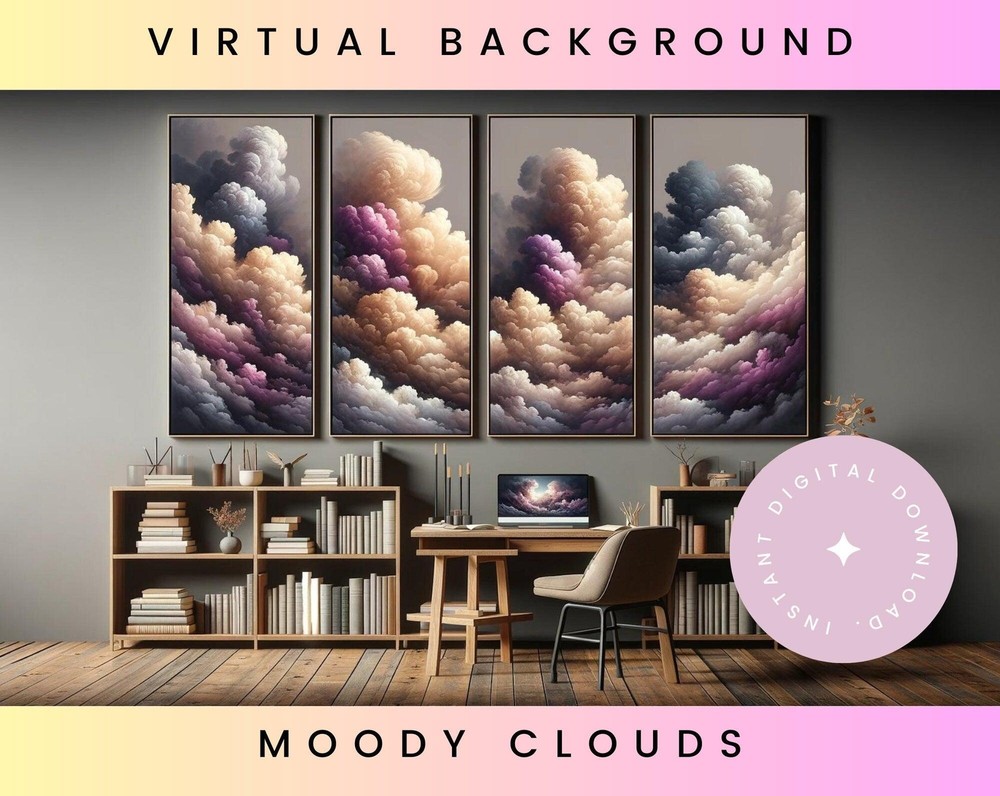 Purple Moody Clouds Zoom Background