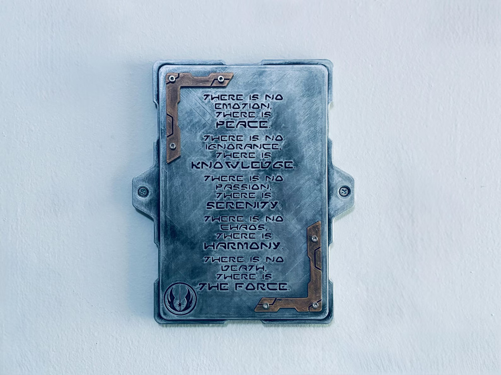 Jedi Code Wall Plaque - Wall Mount Panel - Galaxy's Edge