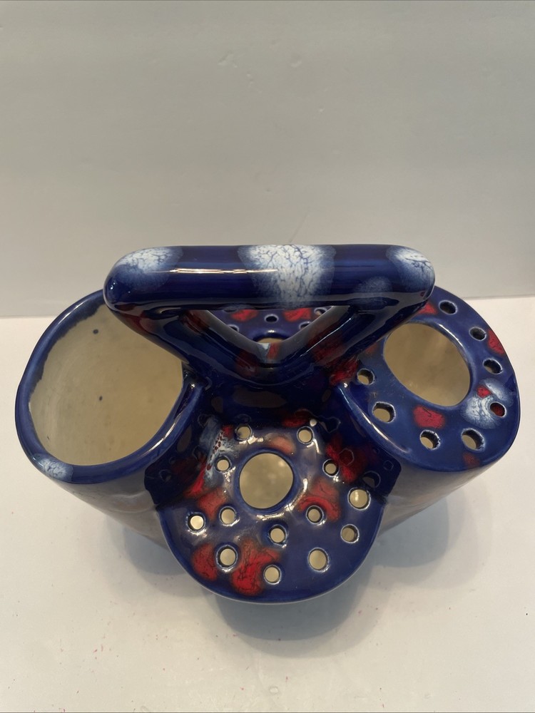 Handmade Unique Ceramic Art Supply Holder Unsigned