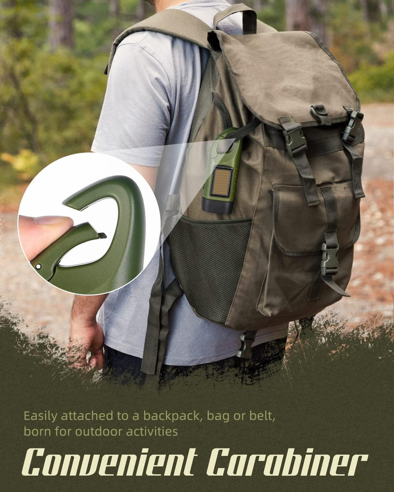 Hand Crank Solar Powered Flashlights,Compact Emergency Rechargeable LED Flashlig