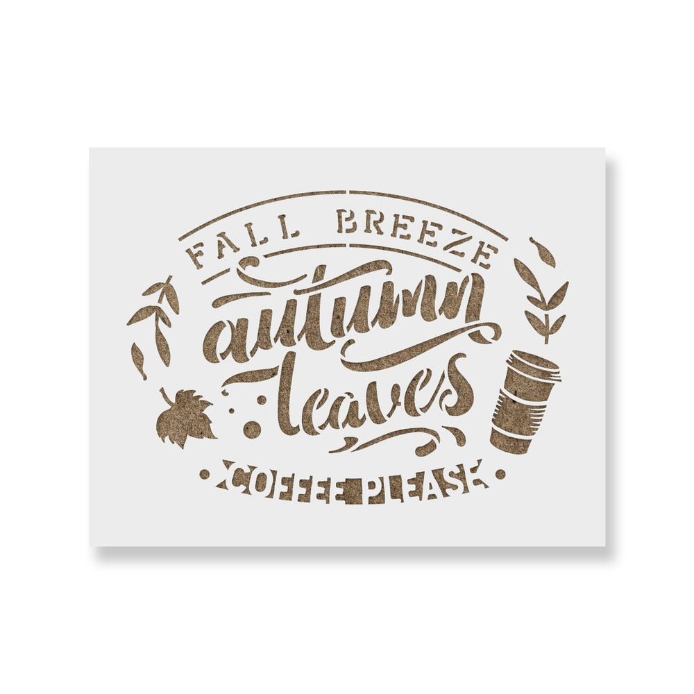 Fall Breeze Stencil - Durable & Reusable Mylar Stencils