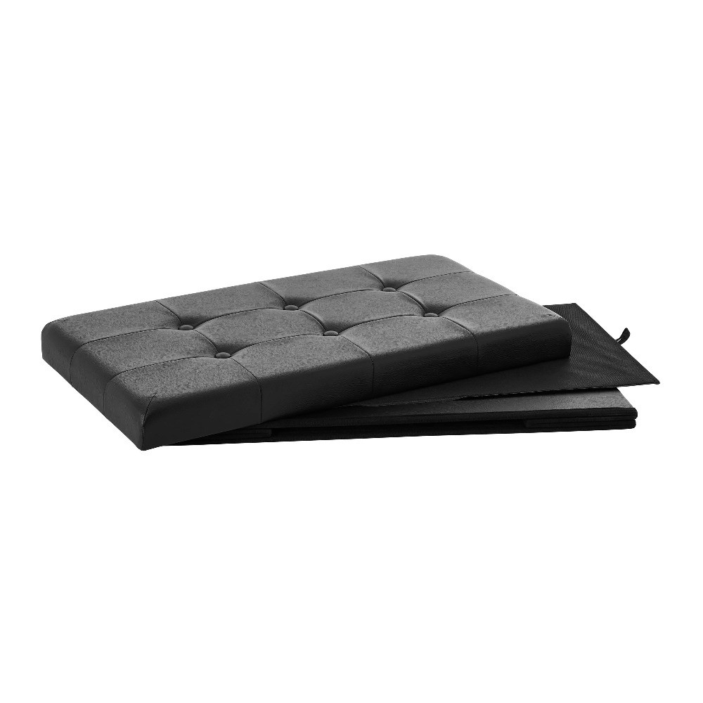 30" Collapsible Storage Ottoman, Black