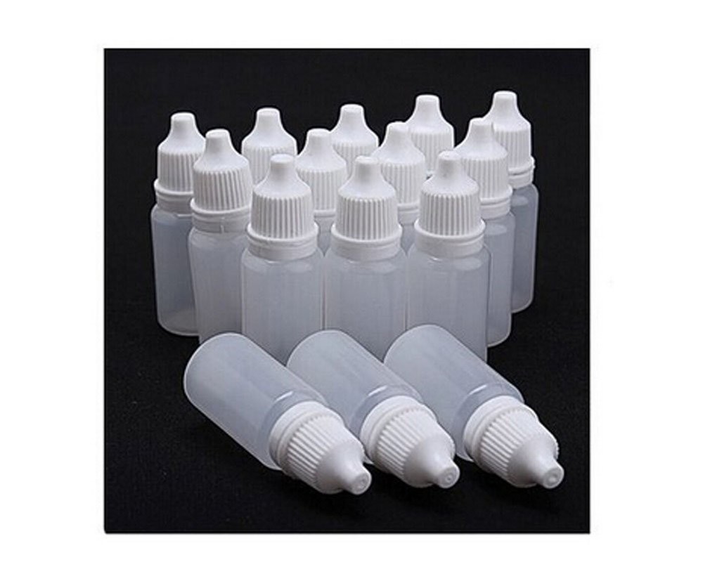 24PCS Clear Plastic Empty Refillable Dropper Bottle 0.5 Ounces, clear