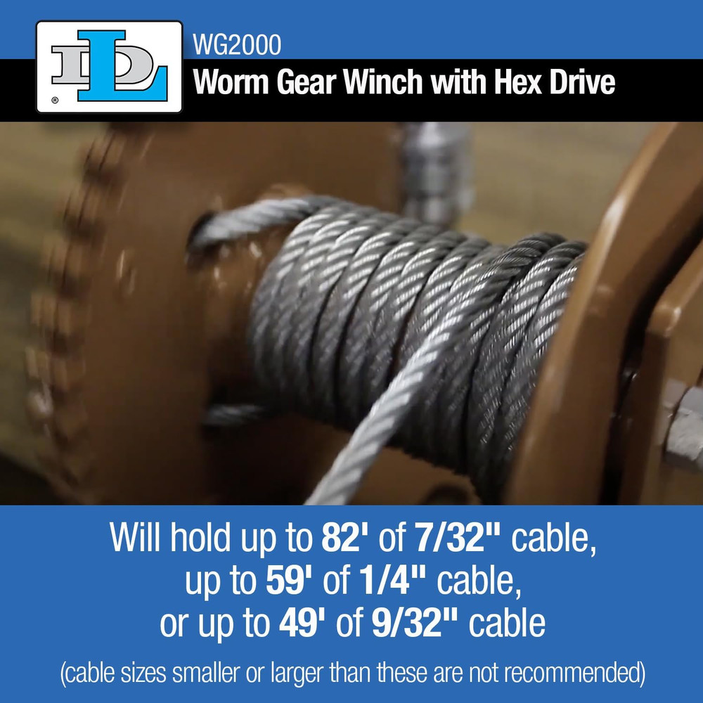 Heavy-Duty Worm Gear Winch 2000 Lb Capacity - Ergonomic Handle & Rust-Resistant