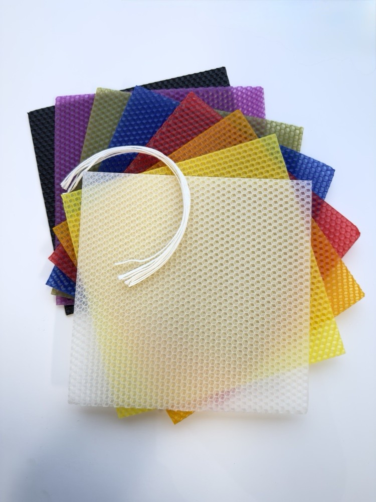 ritual candle kits | 8 Colored Honeycomb Sheets + Wicks