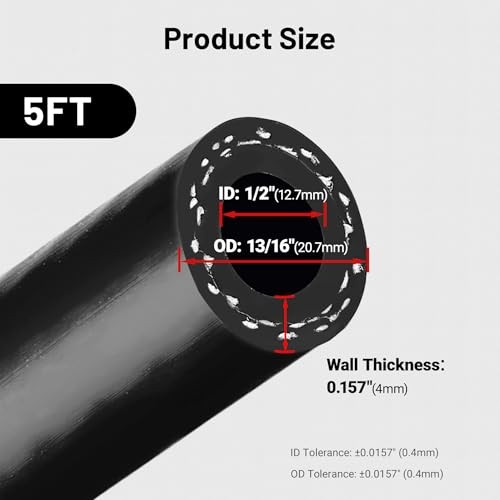 1/2" Silicone Heater Hose Radiator Coolant Hose Straight SAE J20R3 1/2 5FT