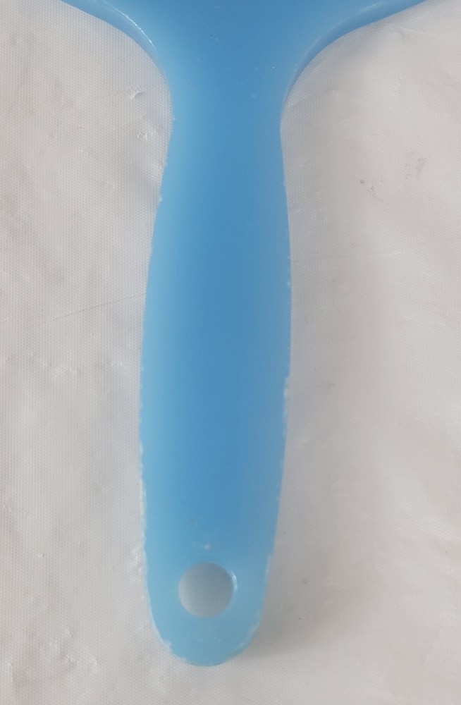 Vintage Light Blue Plastic Hand Mirror Double Sided Magnified