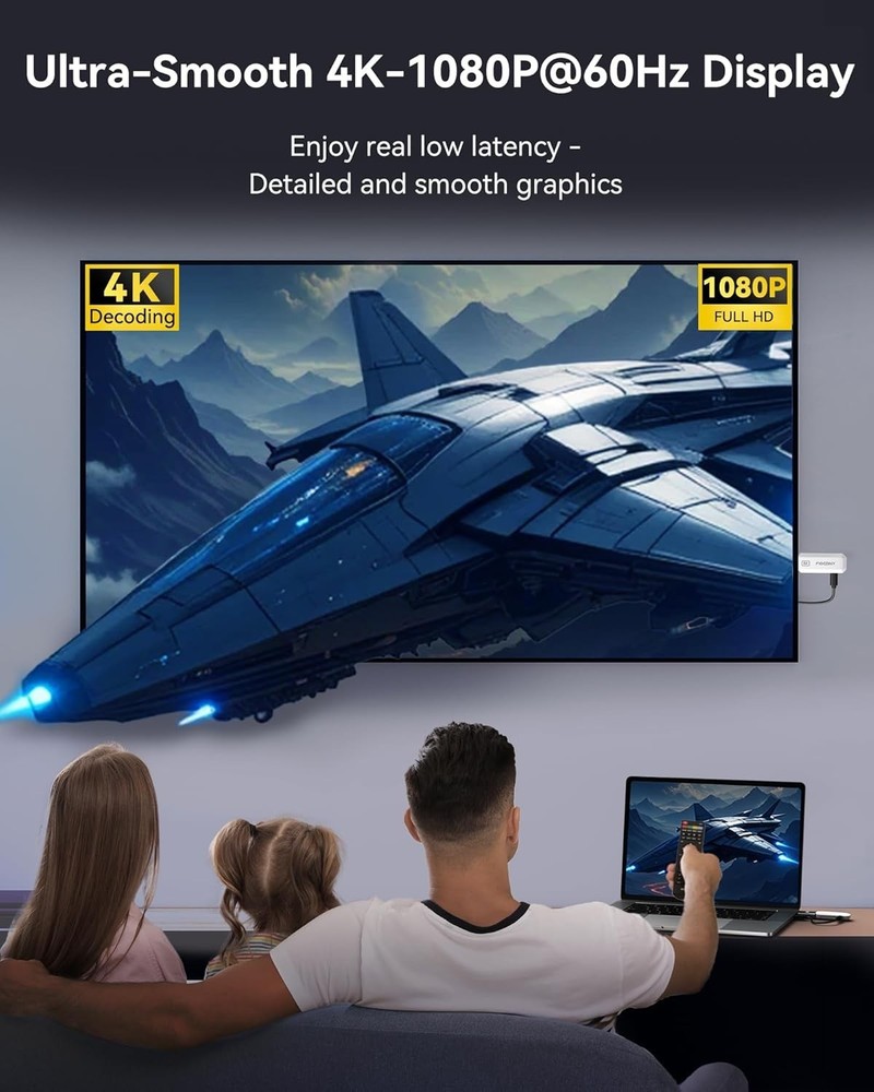 Wireless HDMI Transmitter and Receiver 4K Decode 1080P Output Ultra Low Latency