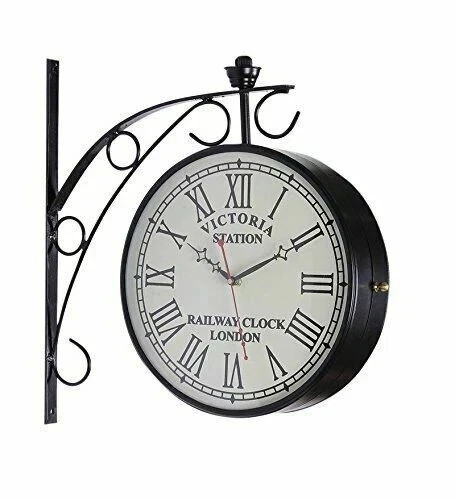 Double Sided Clock 8" Victoria station Clock Christmas Gift
