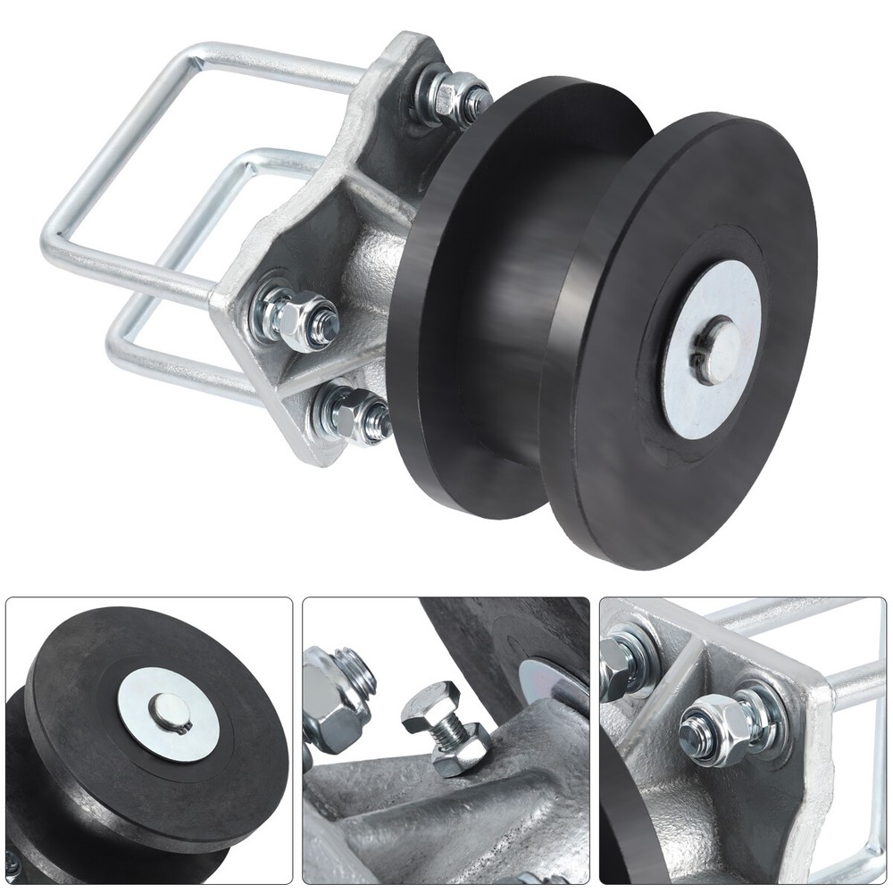 (4-PCS) 4" Square Post x 2" Square Gate Frame Premium Nylon Cantilever Roller