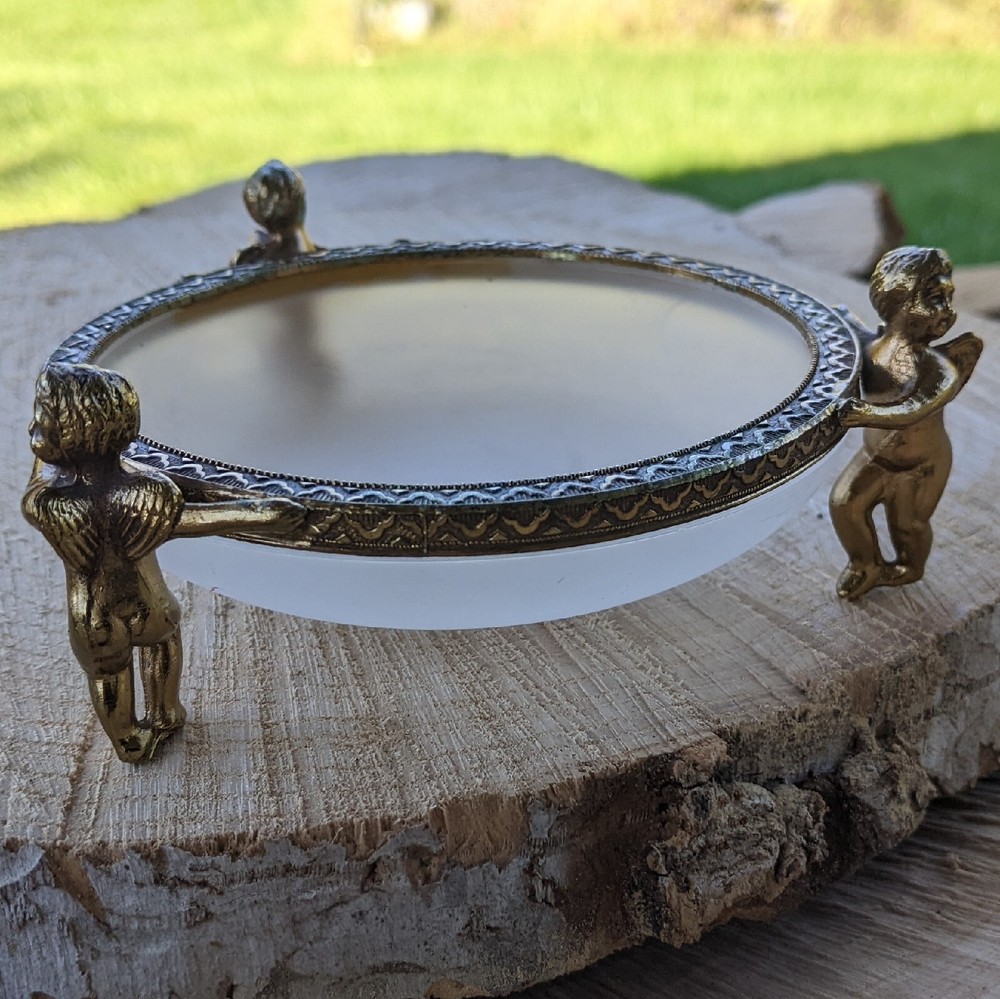 Antique Cherub Trinket Vanity Bowl