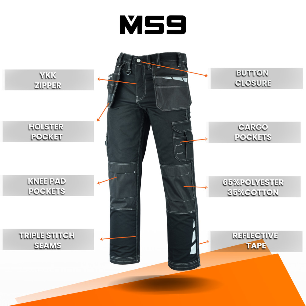 Mens Work Cargo Combat Multi Pockets Tactical Work Trousers Pants Jeans E1