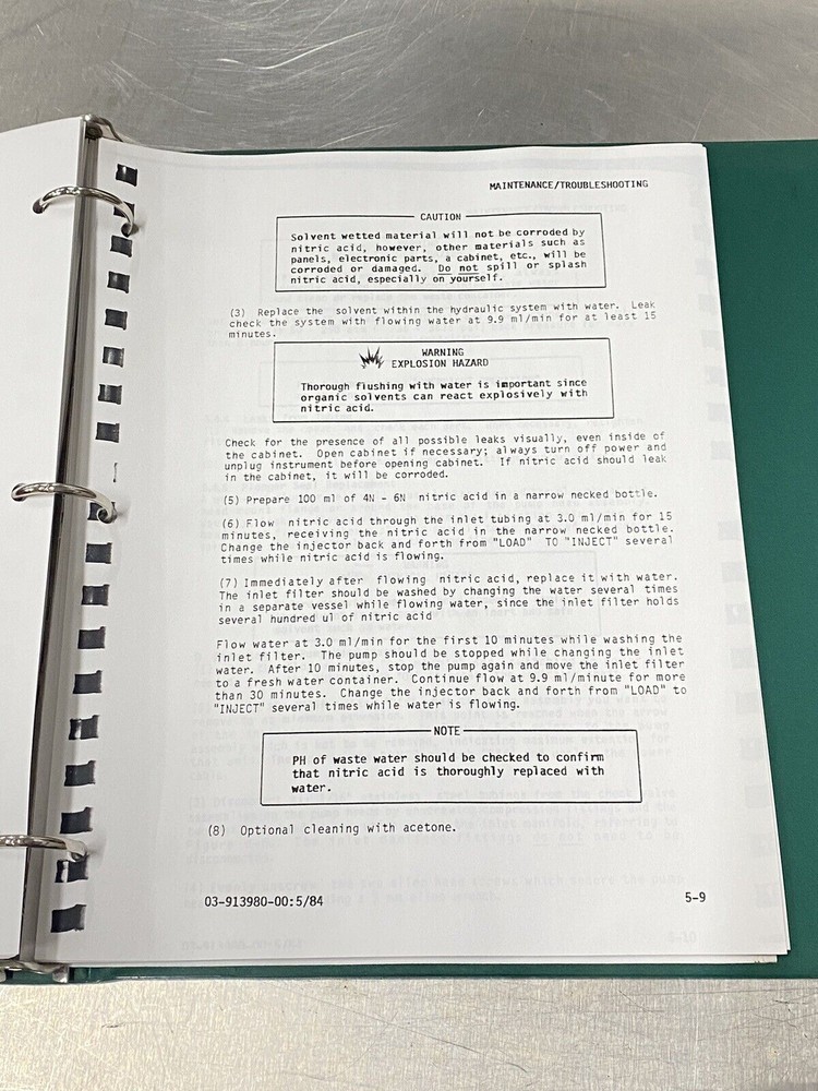 Varian 2010 Pump / 2210 System HPLC - Users Guide / Instruction